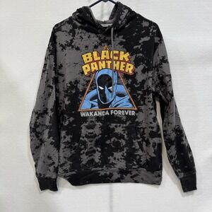 Marvel Black Panther Hoodie Mens L Gray Wakanda Forever Pullover‎ Sweatshirt NWT